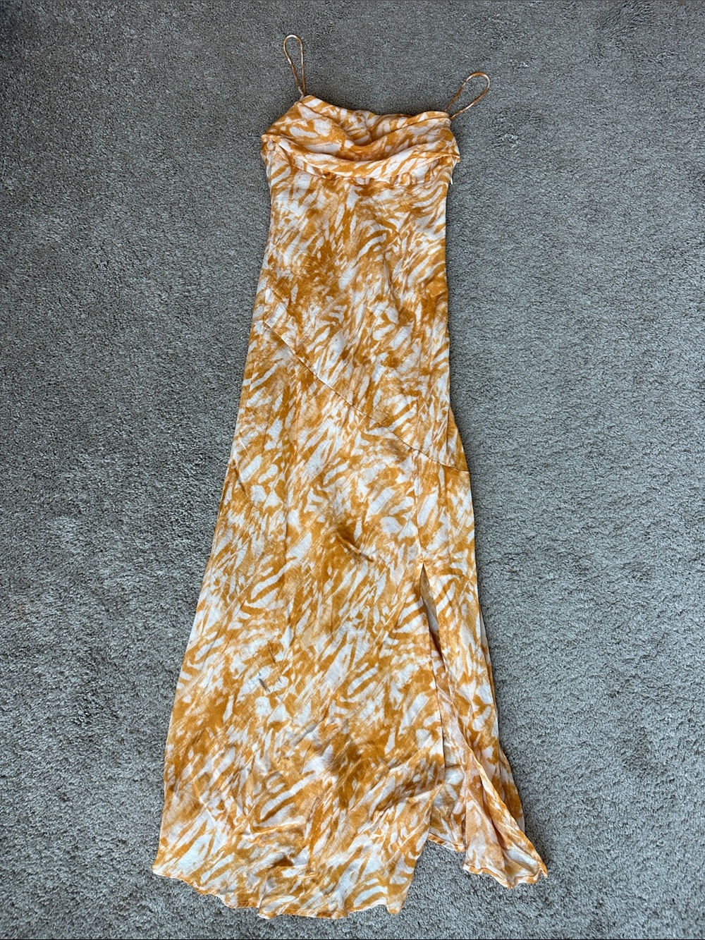 Petal & Pup Mustard and White Cowl Neck Maxi Dress